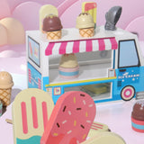 Maxbell Wooden Ice Cream Cart Toys Ice Cream Shop Playset for Kids DIY Holiday Gifts
