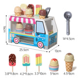 Maxbell Wooden Ice Cream Cart Toys Ice Cream Shop Playset for Kids DIY Holiday Gifts