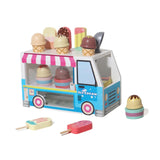 Maxbell Wooden Ice Cream Cart Toys Ice Cream Shop Playset for Kids DIY Holiday Gifts