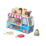 Maxbell Wooden Ice Cream Cart Toys Ice Cream Shop Playset for Kids DIY Holiday Gifts