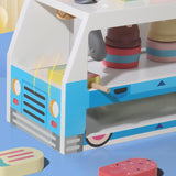 Maxbell Wooden Ice Cream Cart Toys Ice Cream Shop Playset for Kids DIY Holiday Gifts