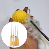 Maxbell 4x DIY Handcraft Stuffing Tool with Wooden Handle Handy Cotton Stuffing Tool