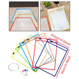 Maxbell 6 Pieces Dry Erase Pocket Sleeves with Ring 10"x14" Paper Sleeves Protectors