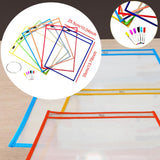 Maxbell 6 Pieces Dry Erase Pocket Sleeves with Ring 10"x14" Paper Sleeves Protectors
