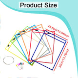 Maxbell 6 Pieces Dry Erase Pocket Sleeves with Ring 10"x14" Paper Sleeves Protectors