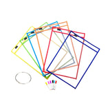 Maxbell 6 Pieces Dry Erase Pocket Sleeves with Ring 10"x14" Paper Sleeves Protectors