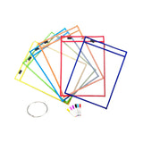 Maxbell 6 Pieces Dry Erase Pocket Sleeves with Ring 10"x14" Paper Sleeves Protectors