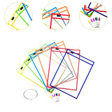 Maxbell 6 Pieces Dry Erase Pocket Sleeves with Ring 10"x14" Paper Sleeves Protectors