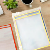 Maxbell 6 Pieces Dry Erase Pocket Sleeves with Ring 10"x14" Paper Sleeves Protectors