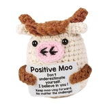 Maxbell Funny Cow Knitted Doll Pendant Novelty Gift Inspired Toy Gift for Girls,Boys
