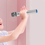 Maxbell Kids Microphone Toy Stage Costume Mic Prop for Kids Halloween Career Day Toy Silver Blue