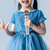 Maxbell Kids Microphone Toy Stage Costume Mic Prop for Kids Halloween Career Day Toy Silver Blue