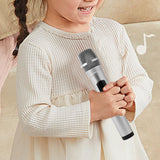 Maxbell Kids Microphone Toy Stage Costume Mic Prop for Kids Halloween Career Day Toy Silver Black