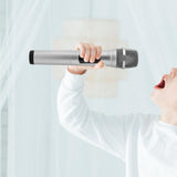 Maxbell Kids Microphone Toy Stage Costume Mic Prop for Kids Halloween Career Day Toy Silver Black
