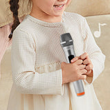 Maxbell Kids Microphone Toy Stage Costume Mic Prop for Kids Halloween Career Day Toy Silver Orange