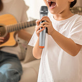 Maxbell Kids Microphone Toy Stage Costume Mic Prop for Kids Halloween Career Day Toy Silver Orange