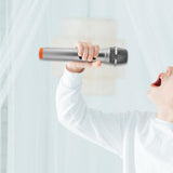 Maxbell Kids Microphone Toy Stage Costume Mic Prop for Kids Halloween Career Day Toy Silver Orange
