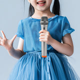 Maxbell Kids Microphone Toy Stage Costume Mic Prop for Kids Halloween Career Day Toy Silver Orange
