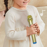 Maxbell Kids Microphone Toy Stage Costume Mic Prop for Kids Halloween Career Day Toy Gold Blue