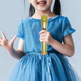 Maxbell Kids Microphone Toy Stage Costume Mic Prop for Kids Halloween Career Day Toy Gold Orange