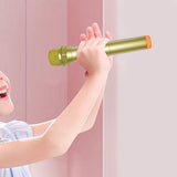 Maxbell Kids Microphone Toy Stage Costume Mic Prop for Kids Halloween Career Day Toy Gold Orange