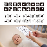 Maxbell Baby Flashcards Travel Toy Early Education for Boys Girls 0-6 Months Newborn Black White