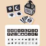 Maxbell Baby Flashcards Travel Toy Early Education for Boys Girls 0-6 Months Newborn Black White