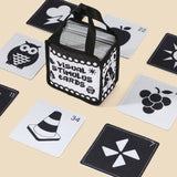 Maxbell Baby Flashcards Travel Toy Early Education for Boys Girls 0-6 Months Newborn Black White