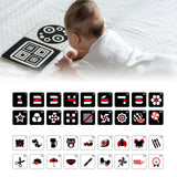 Maxbell Baby Flashcards Travel Toy Early Education for Boys Girls 0-6 Months Newborn Black Red