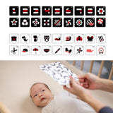 Maxbell Baby Flashcards Travel Toy Early Education for Boys Girls 0-6 Months Newborn Black Red