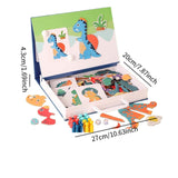 Maxbell Magnetic Puzzle Set Fine Motor Skill Educational Sensory Block Matching Toys Dinosaur