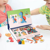 Maxbell Magnetic Puzzle Set Fine Motor Skill Educational Sensory Block Matching Toys Dinosaur