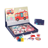 Maxbell Magnetic Puzzle Set Fine Motor Skill Educational Sensory Block Matching Toys Transportation