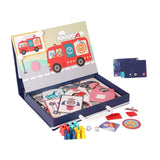 Maxbell Magnetic Puzzle Set Fine Motor Skill Educational Sensory Block Matching Toys Transportation