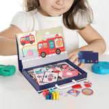 Maxbell Magnetic Puzzle Set Fine Motor Skill Educational Sensory Block Matching Toys Transportation