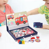 Maxbell Magnetic Puzzle Set Fine Motor Skill Educational Sensory Block Matching Toys Transportation