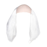 Maxbell Balding Cap Wig Easy to Care Costume Party Wig for Role Playing Party Favors White