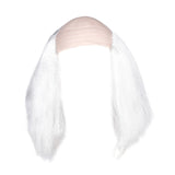 Maxbell Balding Cap Wig Easy to Care Costume Party Wig for Role Playing Party Favors White