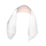 Maxbell Balding Cap Wig Easy to Care Costume Party Wig for Role Playing Party Favors White