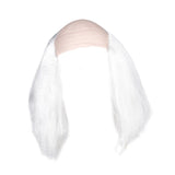 Maxbell Balding Cap Wig Easy to Care Costume Party Wig for Role Playing Party Favors White