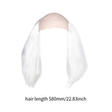 Maxbell Balding Cap Wig Easy to Care Costume Party Wig for Role Playing Party Favors White