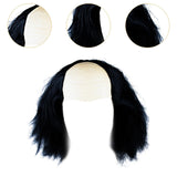 Maxbell Balding Cap Wig Easy to Care Costume Party Wig for Role Playing Party Favors Black