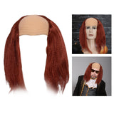 Maxbell Balding Cap Wig Easy to Care Costume Party Wig for Role Playing Party Favors Red