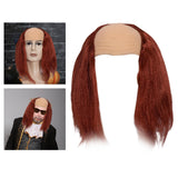 Maxbell Balding Cap Wig Easy to Care Costume Party Wig for Role Playing Party Favors Red