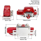 Maxbell RC Winch Remote Controller System Replacements for 1:10 RC Hobby Car Crawler Red
