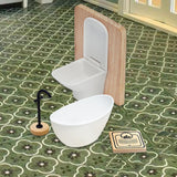 Maxbell 4 Pieces 1:12 Dollhouse Bathroom Set Play House Supplies Accessories Bathtub