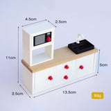 Maxbell Dollhouse Furniture Set DIY Cabinet Dollhouse Decoration for Boys Girls Kids Red refrigerator