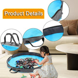 Maxbell Play Mat Folding 2 in 1 for Kids Toy Storage Organizer Home Kids Room Travel Blue