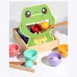 Maxbell Rainbow Balls in Cups Kids Wood Sensory Ball Color Sorting Toy Birthday Gift