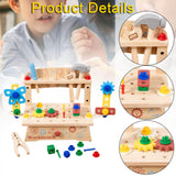 Maxbell Kids Tool Set Wooden Construction Toy for 2 3 4 5 6 Year Old Boys Girls Kids